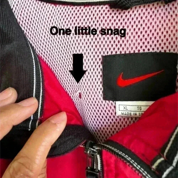 Vtg 90’s Nike Men’s Red Hooded Anorak 1/2 Zip Pullover Windbreaker Jacket Sz XL - Picture 11 of 16